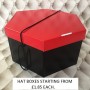 Red Lid, Black Base Hatboxes